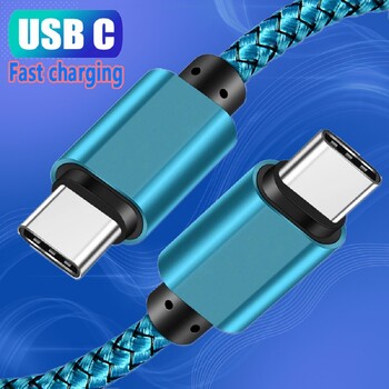 Καλώδιο σύνδεσης επέκτασης USB C-to Type C PD60W 5A Φορτιστής γρήγορης φόρτισης 1M Nylon καλώδιο δεδομένων για Apple 15 Ipad Huawei Xiaomi Sam