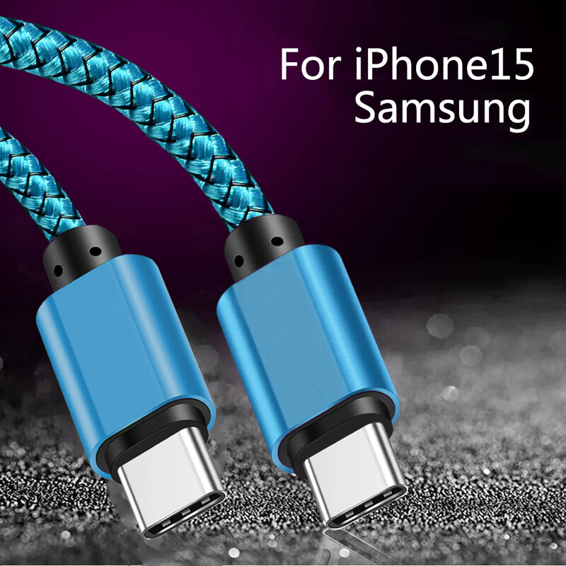 USB C-na tip C kabel za proširenje veze PD60W 5A punjač za brzo punjenje 1M najlonski podatkovni kabel za Apple 15 Ipad Huawei Xiaomi Sam