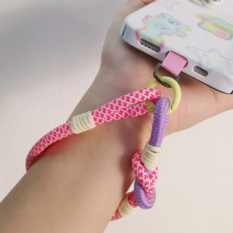 1 PC konopac za mobilni telefon Dvostruko pleteno uže s dopaminom kontrastne boje i dodacima za mobilne telefone Trendovski ukras