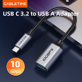 CABLETIME USB C 3.2 na USB A OTG adapter 10Gbps brzi tip C ženski pretvarač za Macbook Xiaomi Huawei iPhone 15 Data OTG