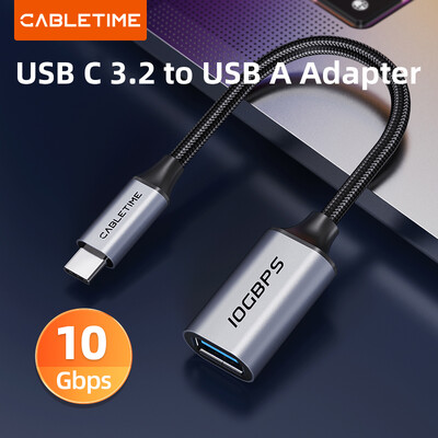 CABLETIME USB C 3.2 - USB A OTG adapter 10 Gbps nagy sebességű C típusú női átalakító Macbook Xiaomi Huawei iPhone 15 Data OTG-hez