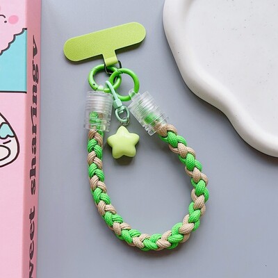 Univerzalni pleteni remen za vrpcu za mobilni telefon Zvjezdica iz crtanih filmova, viseći lanac s prstenastim kabelom s zakrpom Remen za zapešće, mobilni telefon, odvojiv