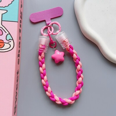 Univerzalni pleteni remen za vrpcu za mobilni telefon Zvjezdica iz crtanih filmova, viseći lanac s prstenastim kabelom s zakrpom Remen za zapešće, mobilni telefon, odvojiv