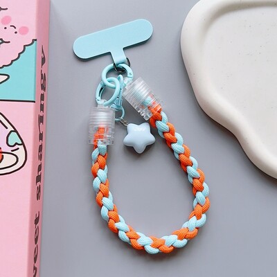 Univerzalni pleteni remen za vrpcu za mobilni telefon Zvjezdica iz crtanih filmova, viseći lanac s prstenastim kabelom s zakrpom Remen za zapešće, mobilni telefon, odvojiv