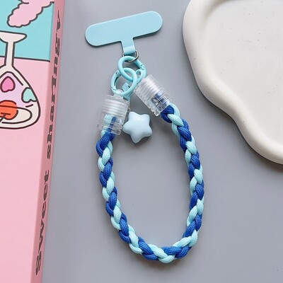 Univerzalni pleteni remen za vrpcu za mobilni telefon Zvjezdica iz crtanih filmova, viseći lanac s prstenastim kabelom s zakrpom Remen za zapešće, mobilni telefon, odvojiv