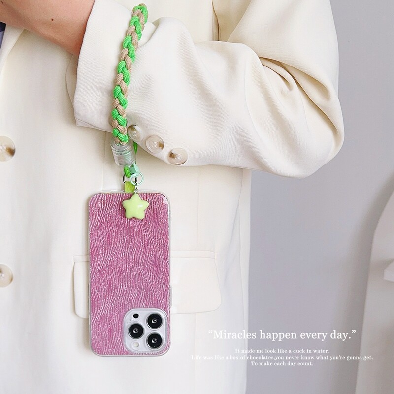 Univerzalni pleteni remen za vrpcu za mobilni telefon Zvjezdica iz crtanih filmova, viseći lanac s prstenastim kabelom s zakrpom Remen za zapešće, mobilni telefon, odvojiv