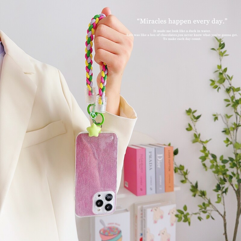 Univerzalni pleteni remen za vrpcu za mobilni telefon Zvjezdica iz crtanih filmova, viseći lanac s prstenastim kabelom s zakrpom Remen za zapešće, mobilni telefon, odvojiv