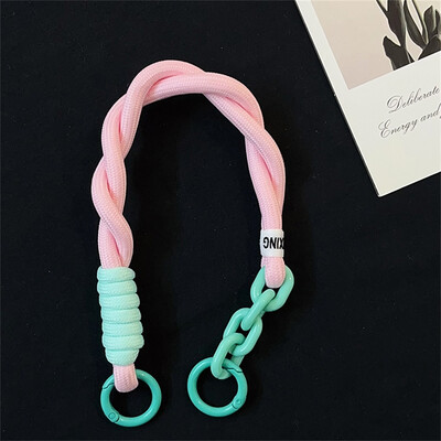 Slatko upleteno uže u boji slatkiša, uže za mobilni telefon, viseći ukras, privjesak protiv gubitka, modni jaki zglob, kratke trake za ruke
