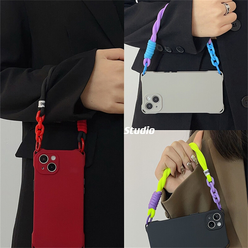 Slatko upleteno uže u boji slatkiša, uže za mobilni telefon, viseći ukras, privjesak protiv gubitka, modni jaki zglob, kratke trake za ruke