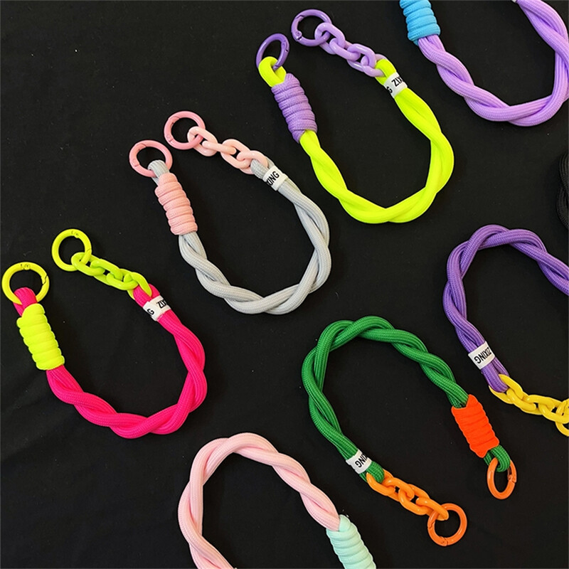 Slatko upleteno uže u boji slatkiša, uže za mobilni telefon, viseći ukras, privjesak protiv gubitka, modni jaki zglob, kratke trake za ruke