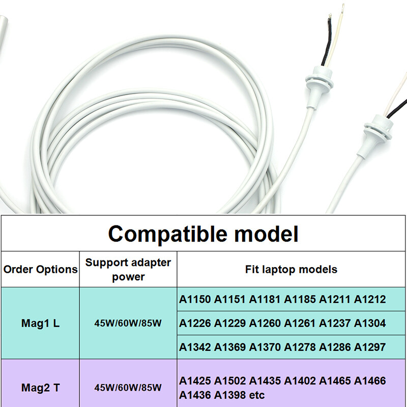 Novi kabel za popravak Kabel adaptera za istosmjernu struju za Macbook Air / Pro Adapter za napajanje, punjač, magnetski kabel za napajanje 45W 60W 85W, zamjena