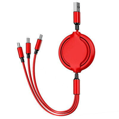 3 u 1 USB kabel na uvlačenje, podatkovni kabel za brzo punjenje za Iphone, Samsung, Huawei, Xiaomi, više priključaka, višestruka žica za punjenje