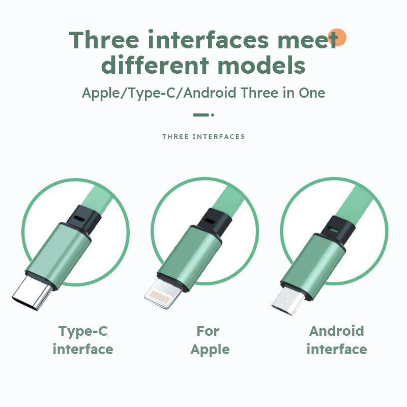 3 u 1 USB kabel na uvlačenje, podatkovni kabel za brzo punjenje za Iphone, Samsung, Huawei, Xiaomi, više priključaka, višestruka žica za punjenje