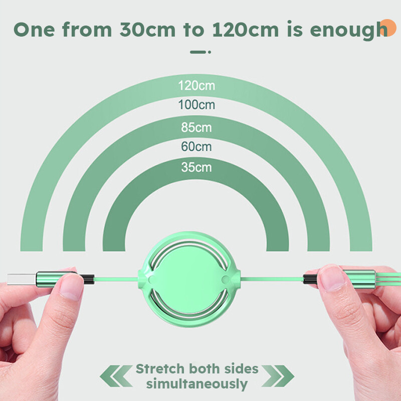 3 u 1 USB kabel na uvlačenje, podatkovni kabel za brzo punjenje za Iphone, Samsung, Huawei, Xiaomi, više priključaka, višestruka žica za punjenje