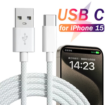 USB C mobiltelefon-kábel Gyorstöltés USB A–C típusú nylon fonott kábel Apple Carplay IPhone 15/15 Pro/15 Pro Max/15 Plus készülékhez