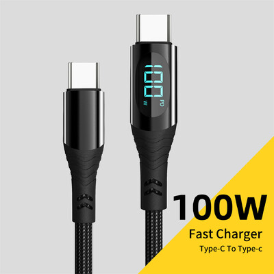 7A 100W Type C digitális kijelző kábel Gyorstöltő USB C adatkábel Macbook iPad iPhone 15 Pro Max Oneplus 12 POCO X6 Xiaomihoz