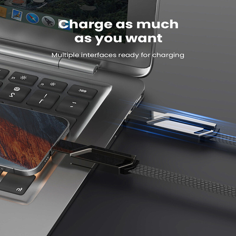 4u1 USB C Lightning kabel 100 W PD žica za brzo punjenje podataka Metalni USB višestruki kabel za punjenje za iPhone Samsung Xiaomi Huawei OPPO