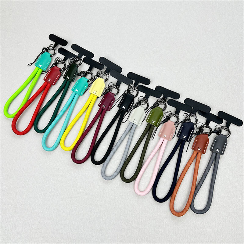 Nova najlonska vrpca za mobilni telefon na zglobu Pu kožna glava Upletena kratka kopča za uže za mobilni telefon protiv pada Uže za školjku mobilnog telefona