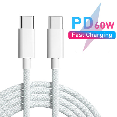 60 W USB C-C típusú kábel iPhone 15 Huawei Samsung Xiaomi Wire 5A gyorstöltő kábel C típusú adatkábel POCO telefonhoz