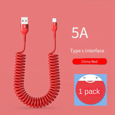 Opružni teleskopski 66W 5A brzo punjenje tip C podatkovni kabel USB 3A mikro auto punjač za telefon za iPhone13 14 Pro Sumsung Xiaomi POCO