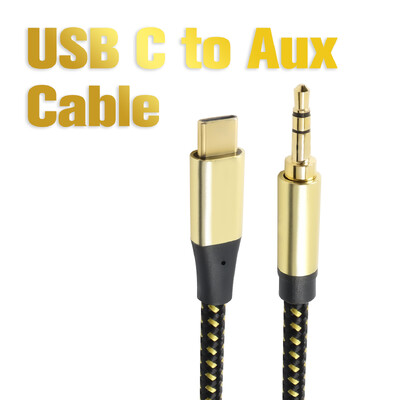 USB C-Aux kábel DAC Type C-3,5mm Audio Jack kábel USB C-TRS fejhallgató autós sztereó kábel adapter HiFi laptop kompatibilis