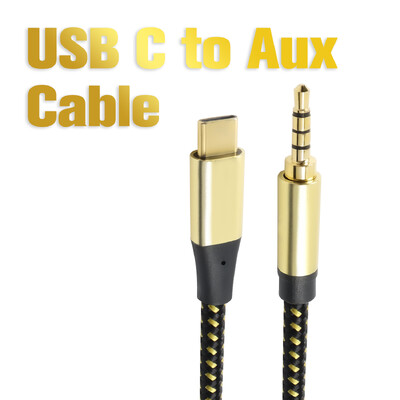 USB C na Aux kabel DAC tip C na 3,5 mm audio utičnica Kabel USB C na TRS slušalice Adapter za audio kabel za automobil HiFi kompatibilan s prijenosnim računalom