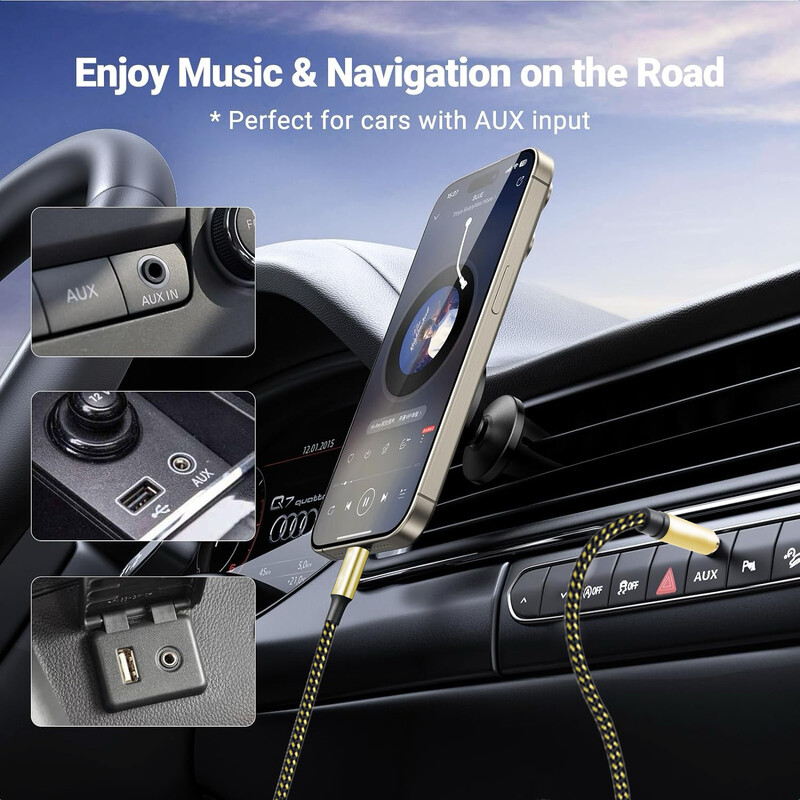 USB C na Aux kabel DAC tip C na 3,5 mm audio utičnica Kabel USB C na TRS slušalice Adapter za audio kabel za automobil HiFi kompatibilan s prijenosnim računalom