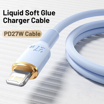 PD 27W Super Fast Charge USB C Καλώδιο Soft Liquid Silicone For Apple iPhone 14 13 12 11 Pro Max Charging XR XS X 7 8 6 Plus