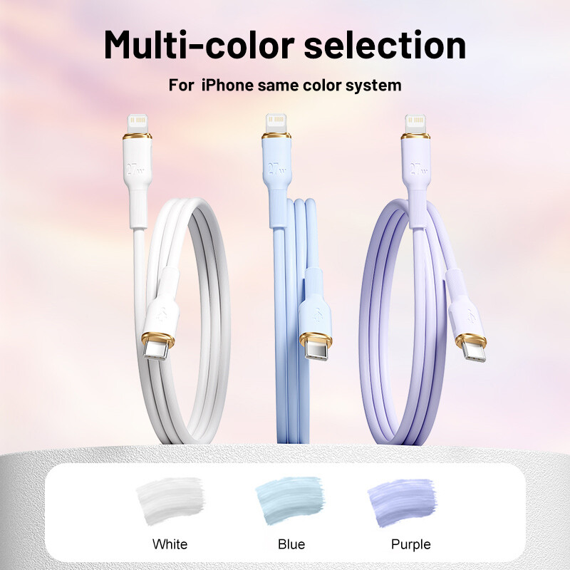 PD 27W супер бързо зареждане USB C мек течен силиконов кабел за Apple iPhone 14 13 12 11 Pro Max кабел за зареждане XR XS X 7 8 6 Plus