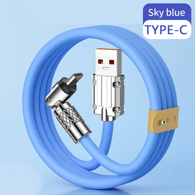 120W brzo punjenje USB tipa C kabel 540 stupnjeva rotacije koljenastog kabela za igru za Xiaomi Redmi Honor Samsung Phone Charge Data kabel