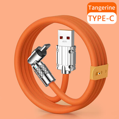 120W brzo punjenje USB tipa C kabel 540 stupnjeva rotacije koljenastog kabela za igru za Xiaomi Redmi Honor Samsung Phone Charge Data kabel