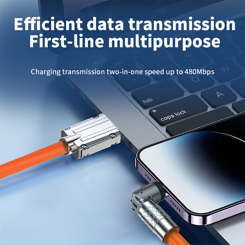 120W brzo punjenje USB tipa C kabel 540 stupnjeva rotacije koljenastog kabela za igru za Xiaomi Redmi Honor Samsung Phone Charge Data kabel