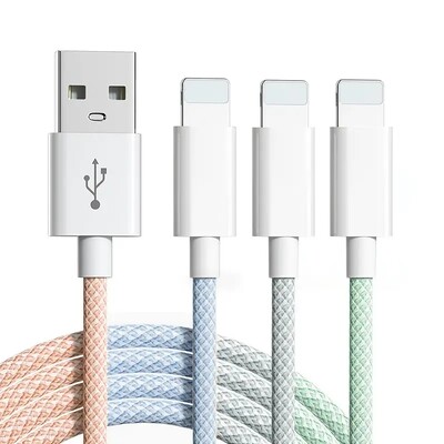 1/2/3 CSOMAG, 3,3 láb/6,6 láb, USB-A a Lightninghez, 2,4 A gyorstöltő kábel Apple telefonhoz, iPhone6/7/8plus/X/XR/XS/11/12/13/14P