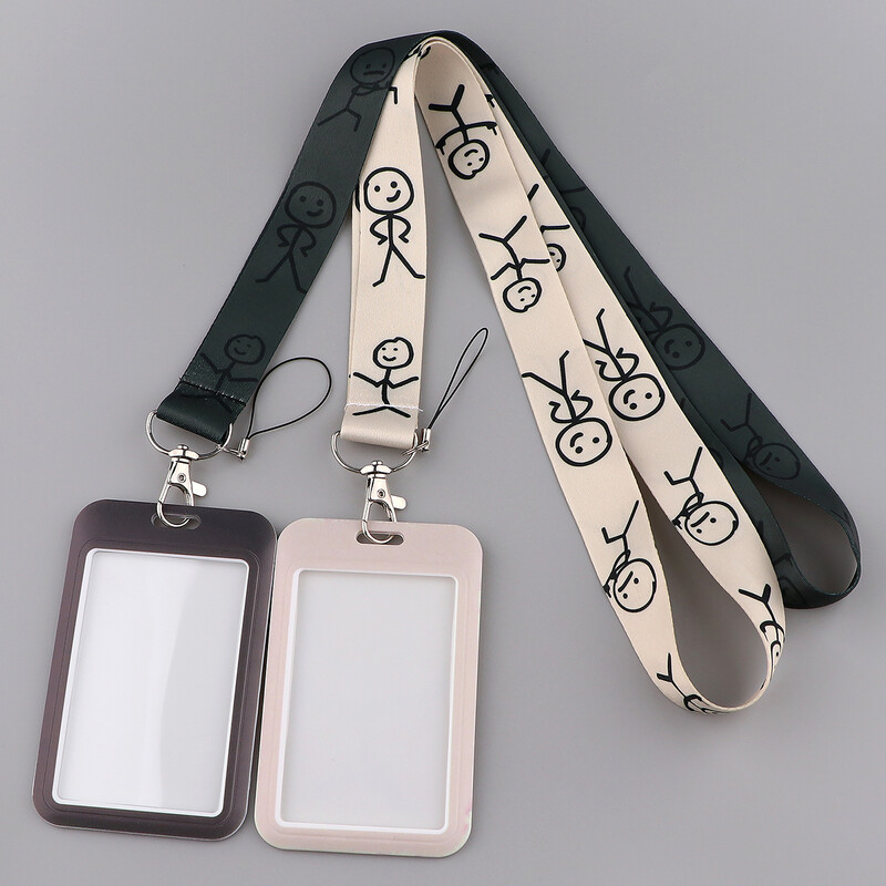 Smiješni srednji prst Stickman privjesak za ključeve Slatka uzica oko vrata za ključ ID iskaznica Telefonske privjeske za privjesak Držač bedža DIY uže za vješanje