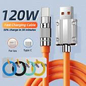 120W 6A Super brzo punjenje USB C tekući silikonski kabel za iPhone 14 15 Huawei Samsung Xiaomi Quick Charger Type-C podatkovna žica