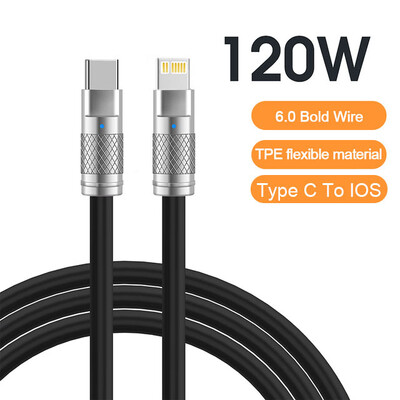 120W 6A Super brzo punjenje USB C tekući silikonski kabel za iPhone 14 15 Huawei Samsung Xiaomi Quick Charger Type-C podatkovna žica