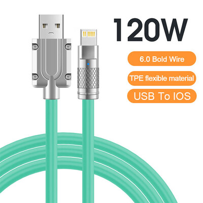 120W 6A Super brzo punjenje USB C tekući silikonski kabel za iPhone 14 15 Huawei Samsung Xiaomi Quick Charger Type-C podatkovna žica