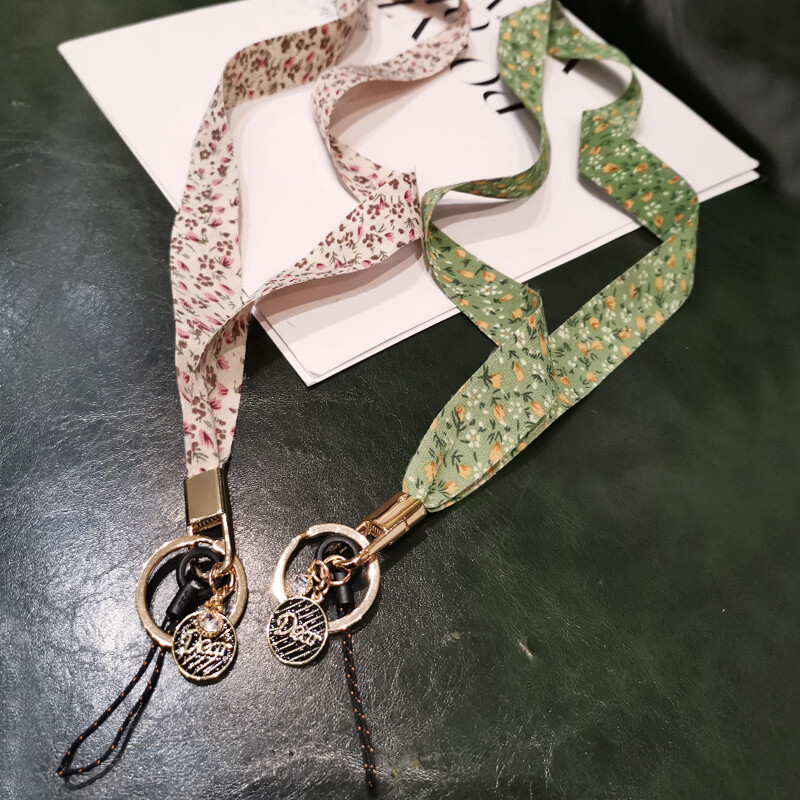 Ljetni cvjetni print Svileni remen za vrpcu za telefon za iphone redmi samsung Kamera Mobitel Identifikacijska kartica Dugo viseće uže