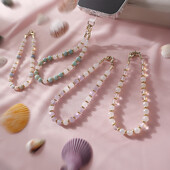 Vruće prodavani univerzalni prirodni dragi kamen Amazonski kameni telefonski lanac za djevojčice, ručno rađene perle, viseći konop za telefon, privjesak za ključeve automobila