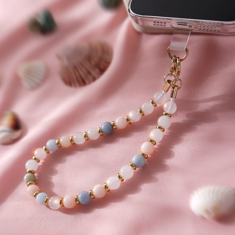 Vruće prodavani univerzalni prirodni dragi kamen Amazonski kameni telefonski lanac za djevojčice, ručno rađene perle, viseći konop za telefon, privjesak za ključeve automobila