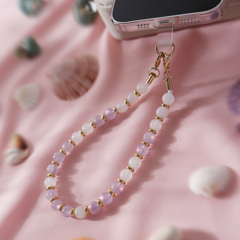 Vruće prodavani univerzalni prirodni dragi kamen Amazonski kameni telefonski lanac za djevojčice, ručno rađene perle, viseći konop za telefon, privjesak za ključeve automobila