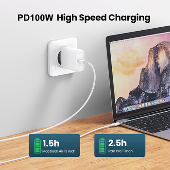 PD 100W Καλώδιο USB-C σε USB Type-C Καλώδιο γρήγορης φόρτισης μεταφοράς δεδομένων για Huawei Samsung Xiaomi iPhone iPad Type C σε C Γραμμή δεδομένων