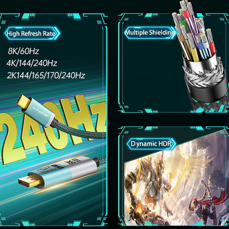 DP na tip C kabel 8K dvosmjerni USB-C na Displayport kabel za iPhone 15 Macbook Pro iPad iMac kompatibilan s Thunderbolt 3/4