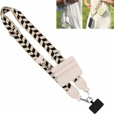 Podesivi remen za telefon s torbicom s patentnim zatvaračem Modna užeta za mobilni telefon Crossbody s novčanikom Anti-lost vrpca za žene