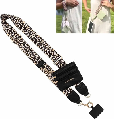 Podesivi remen za telefon s torbicom s patentnim zatvaračem Modna užeta za mobilni telefon Crossbody s novčanikom Anti-lost vrpca za žene