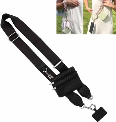 Podesivi remen za telefon s torbicom s patentnim zatvaračem Modna užeta za mobilni telefon Crossbody s novčanikom Anti-lost vrpca za žene