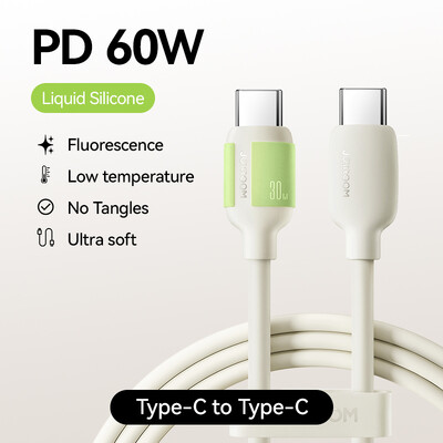 Joyroom 60W USB C към Type C кабел за iPhone 16 15 Кабел за бързо зареждане за Macbook Xiaomi Samsung течен силиконов 3A USB кабел