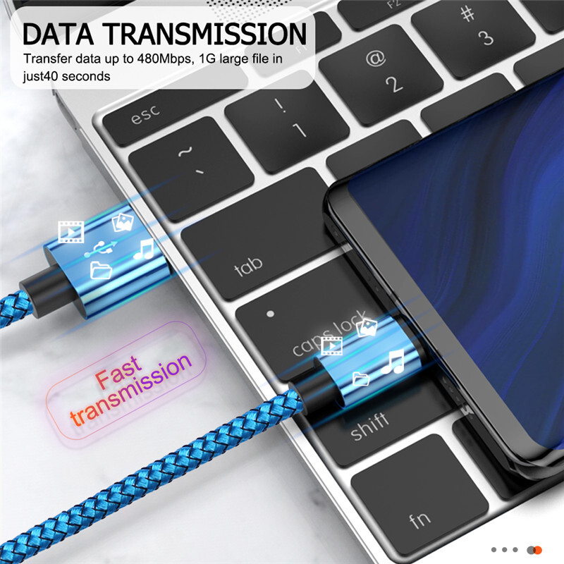 Greito įkrovimo USB tipo C laidas Ilgas USB A į C įkroviklio laidas, skirtas Samsung Galaxy S23 Ultra/s23/s23+/s22/s22 Ultra/s22+/s21 Ultra/s