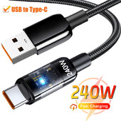 240W USB tip C kabel Kabel za brzo punjenje za prijenosno računalo, tablet, telefon, USB C kabel za punjenje za iPhone 16 15 Samsung Xiaomi 15 Huawei