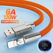 180 stupnjeva rotirajući 6A 120W USB kabel za brzo punjenje za iPhone XS 11 12 13 Samsung Huawei Xiaomi OPPO Type-C kabel za brzo punjenje